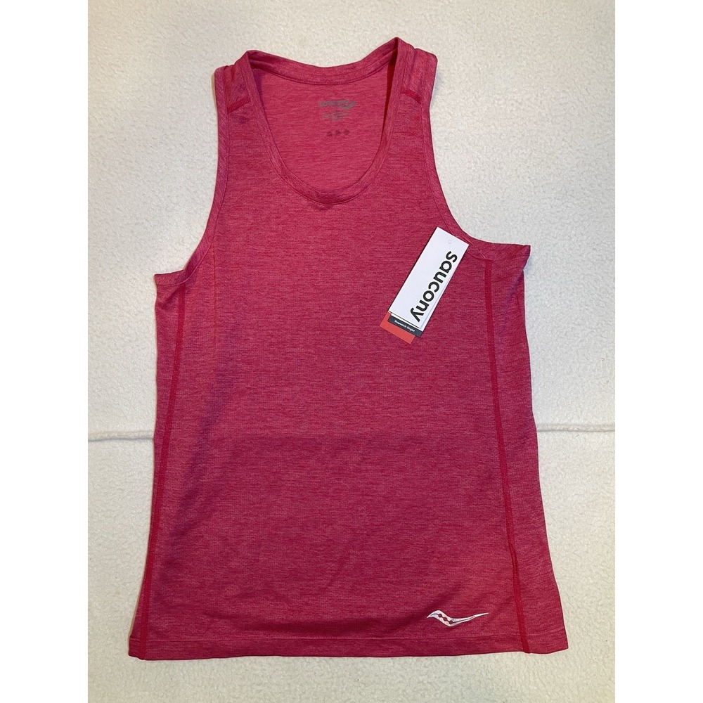 Saucony Stopwatch Singlet Women Size Small Pink Tank Top Jogging Gym Training